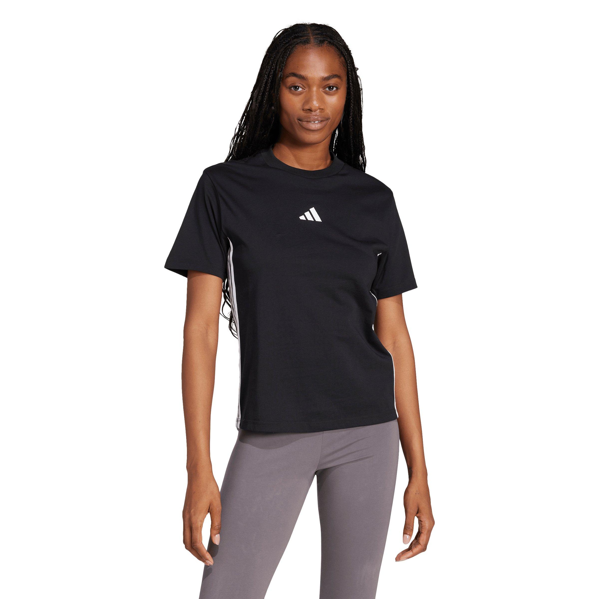 adidas Women's Essentials 3-Stripes Cotton T-Shirt - Black - BLACK